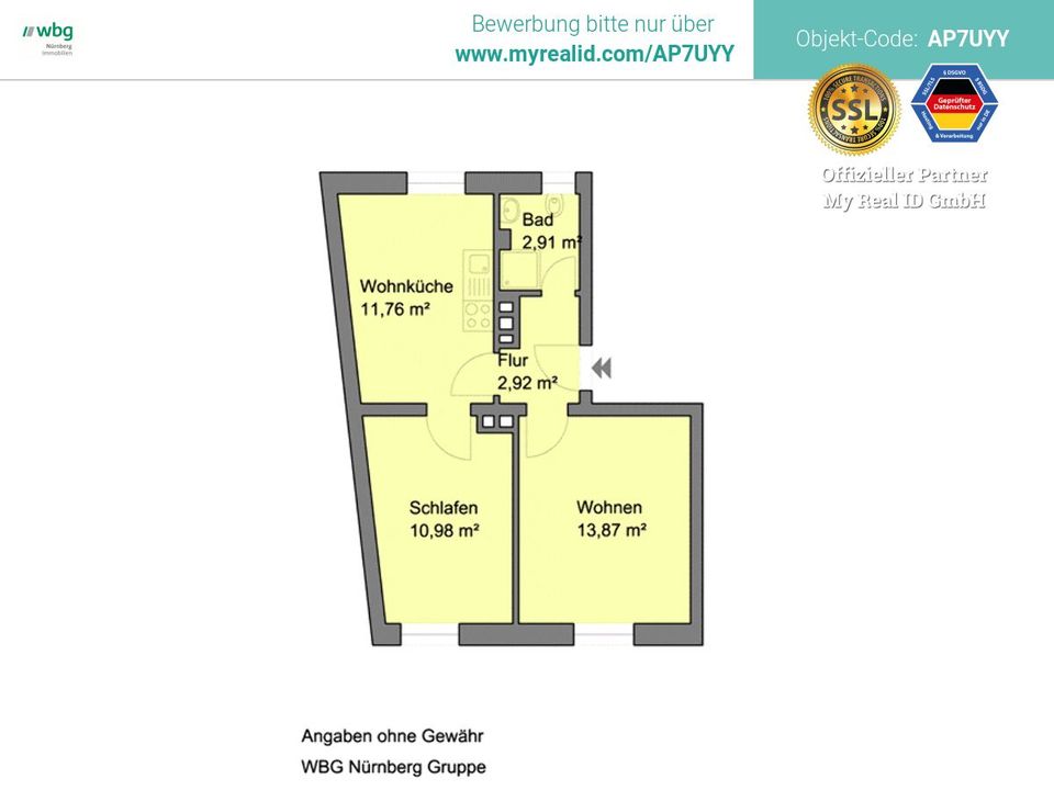 St. Leonhard! Sanierte 2 Zimmer Wohnung ab 15.06.2024!! in Nürnberg (Mittelfr)