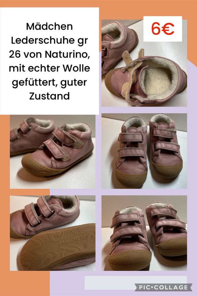 Lederschuhe Naturino gr 25 gr 26 warm mit echter Wolle gefüttert in Schenefeld