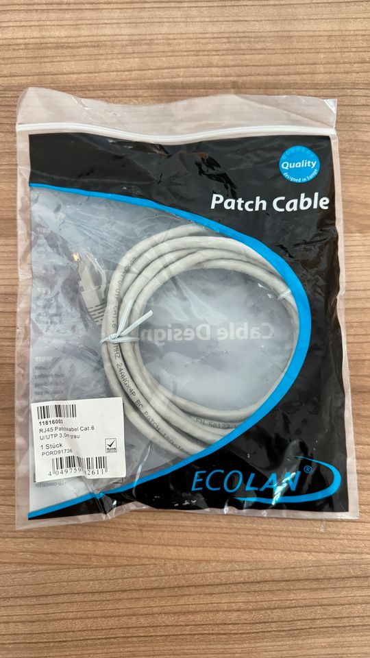 LAN-Kabel/Patchkabel 3,0m grau RJ45 Cat.6 (52 Stück) in Inchenhofen