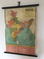 Landkarte Indien Schulkarte 1970 Vintage Grafik Düsseldorf - Bilk Vorschau
