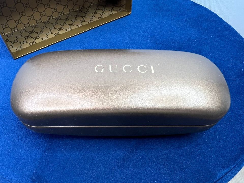 Gucci Brillenetui Etui Case Box Hülle Braun Hard GG Monogram Neu in Wolnzach