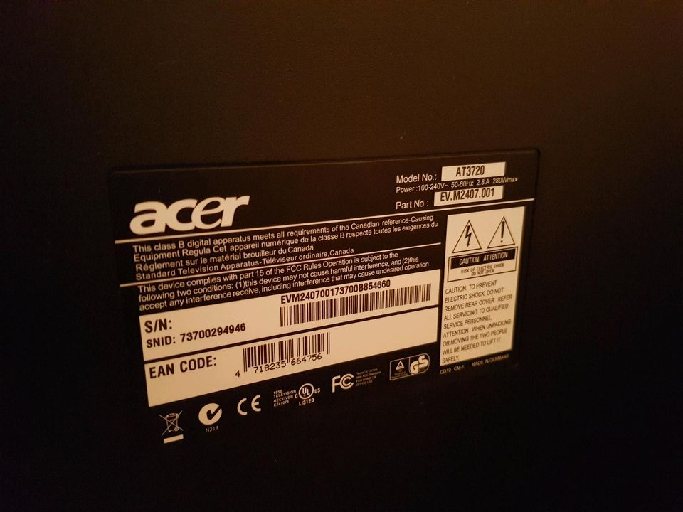 Acer TV AT3720 in Hatten
