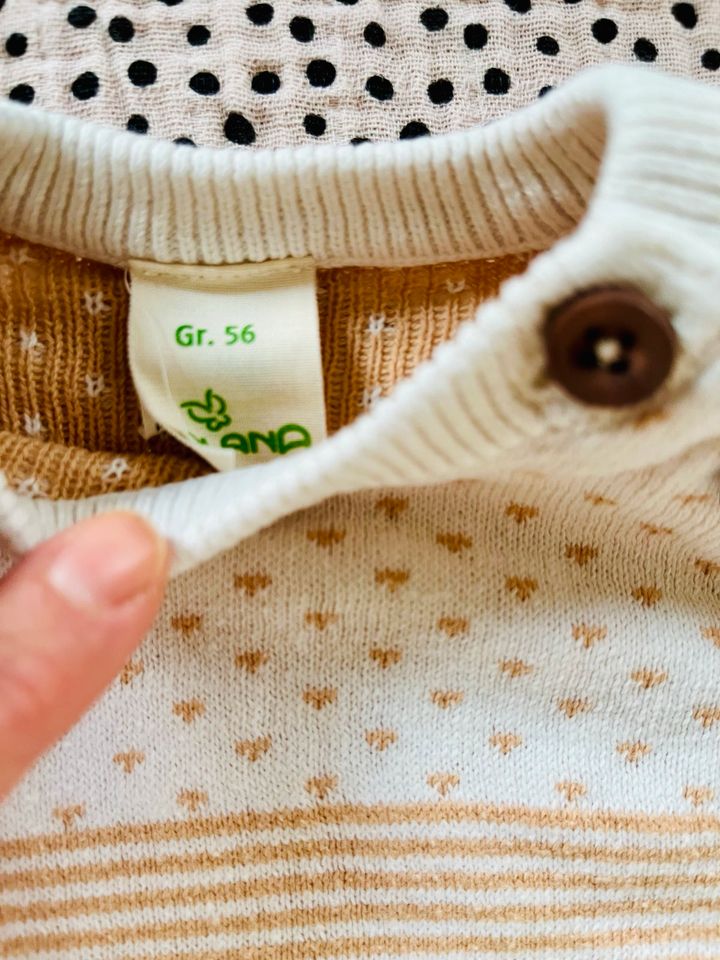 Newborn Neugeborenen Set Pullover & Hose, beige geringelt, Gr. 56 in Hamburg