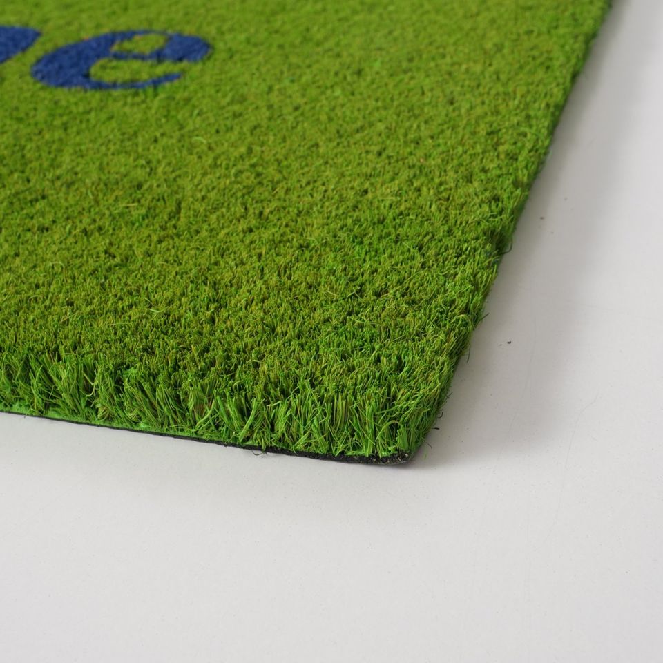 Fußmatte Home in Grasgrün mit Blauer Schrift – Dekorativ und robu in Gladbeck