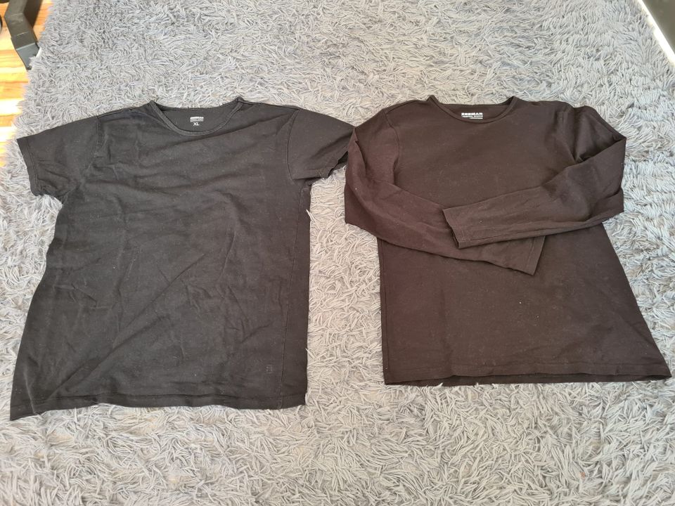 T-Shirt Gr. XL und Langarmshirt Gr. L Schwarz Basic Herren in Lüdenscheid