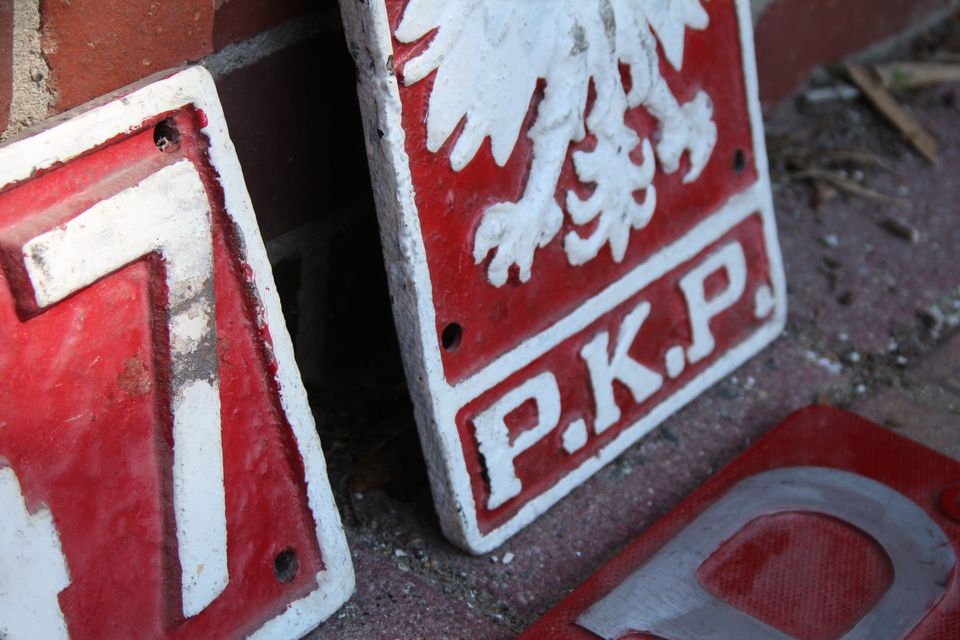 Lokschild PKP Pt 47, Guss & Alu, polnische Staatsbahn in Bernau