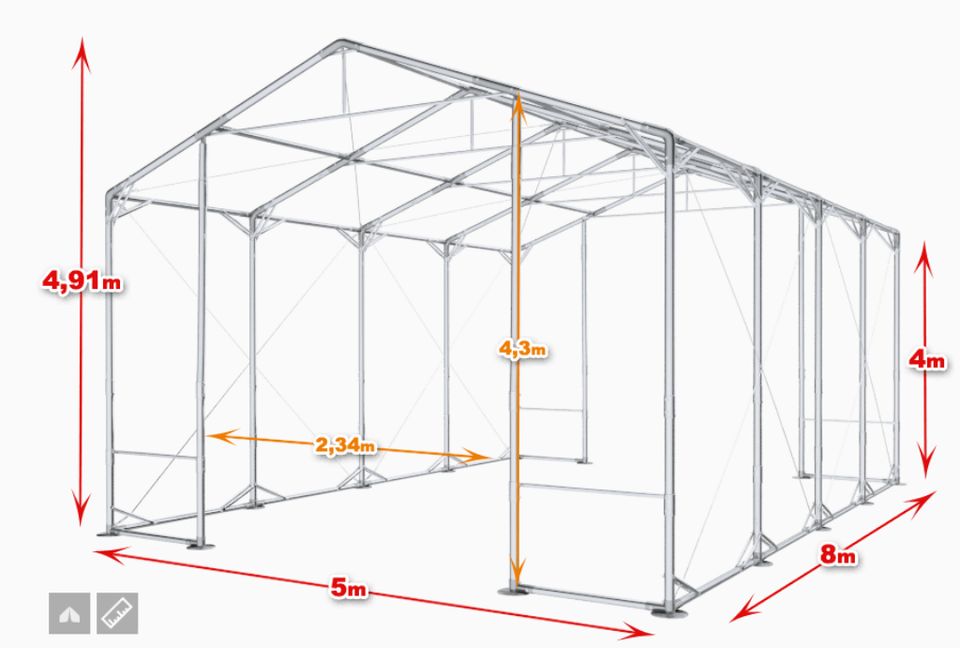 Ganzjähriges Lagerzelt 5x8x4 Carport Garagenzelt Unterstand in Görlitz