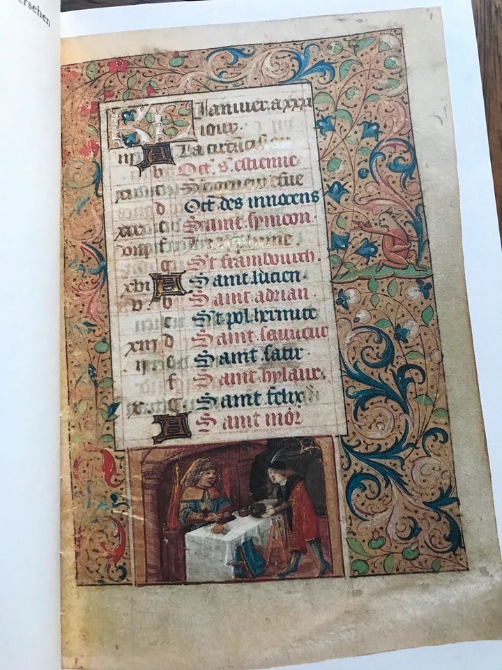 Immerwährender Kalender (mittelalterlich, franz. Stundenbuch) in Peine