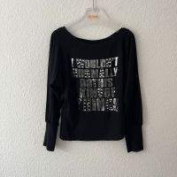 Kula Oberteil Schwarz Shirt Longsleeve Silber Strass Spruch H&M Niedersachsen - Oldenburg Vorschau