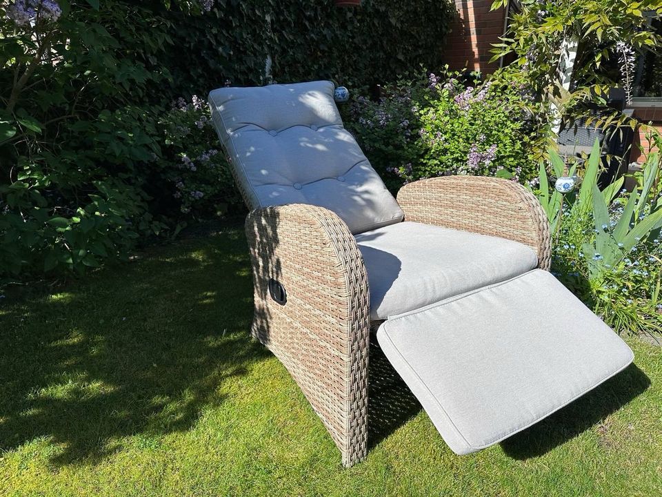 Outdoor Sessel  Beige Grau mit Sitzkissen in Rostock