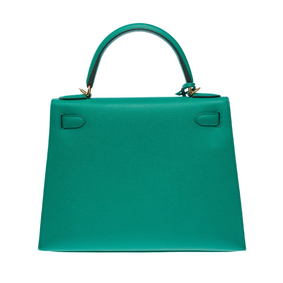 New Hermès Kelly 28 handbag strap in Vert Jade Epsom leather,GHW in München