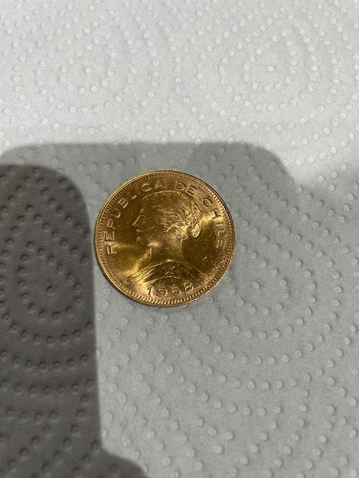 Chile 100 Pesos Gold 1958 in Neunkirchen