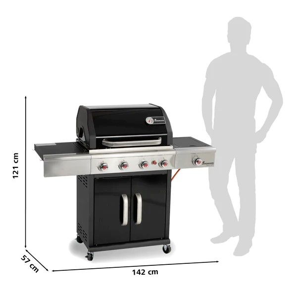 Landmann Gas- und Holzkohlegrill / 4.1 coal  / 120 cm / schwarz in Longkamp