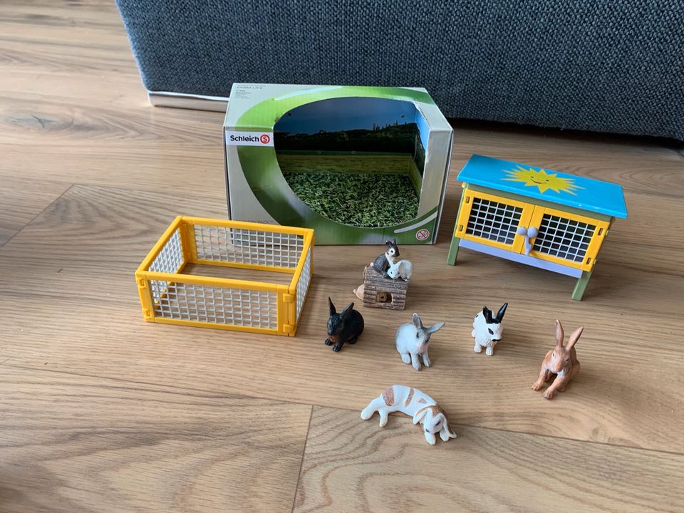 Schleich set Hasen Kaninchen Stall Farm Life Tiere in Henstedt-Ulzburg