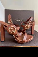 GUCCI | Sandaletten / Sommer Pumps | Saint Tropez | Cognac Gold Hessen - Bad Vilbel Vorschau