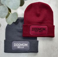 Beechfield Beanie Mütze Dogmom Dog Cat Catmom Mom personalisiert Brandenburg - Rehfelde Vorschau