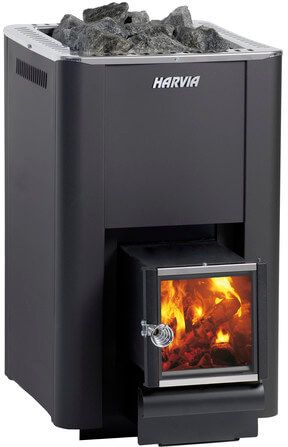 Harvia 20 Pro SL Komplettset inkl. WHP1500 Schornstein + 20 Kilogramm Saunasteine + Saunaofen - Holzofen - Sauna - BimSchV 2 - holzbefeuert - Außenbefeuerung Fasssauna Saunafass Gartensauna Außensauna in Steinhagen