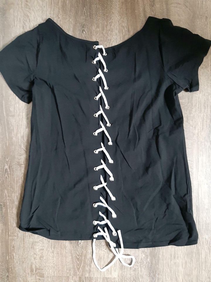 Shirt Zombie Tarot Totenkopf schwarz Schnürung Too Fast XL(38/40) in Weener