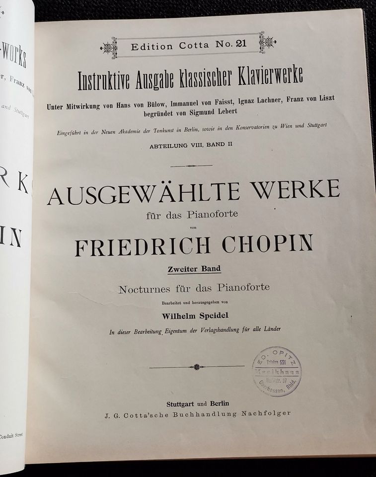 Notenbuch Klassische Klavierwerke Friedrich Chopin in Schwabach