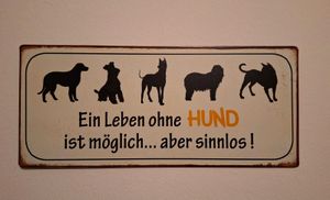 Schild Vintage Retro Deko Geschenk Ohne französische Bulldogge 3