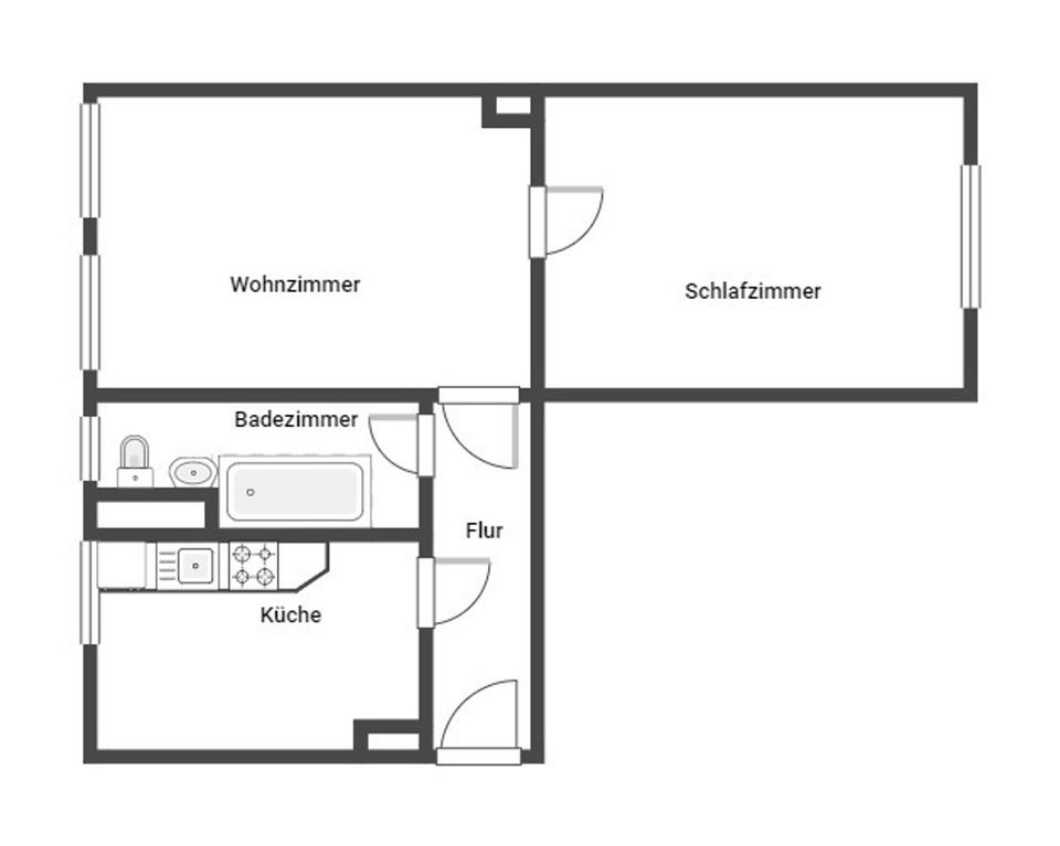 Bezugsfreie, helle 2-Zimmer-Wohnung in zentraler Lage von Lübeck in Lübeck