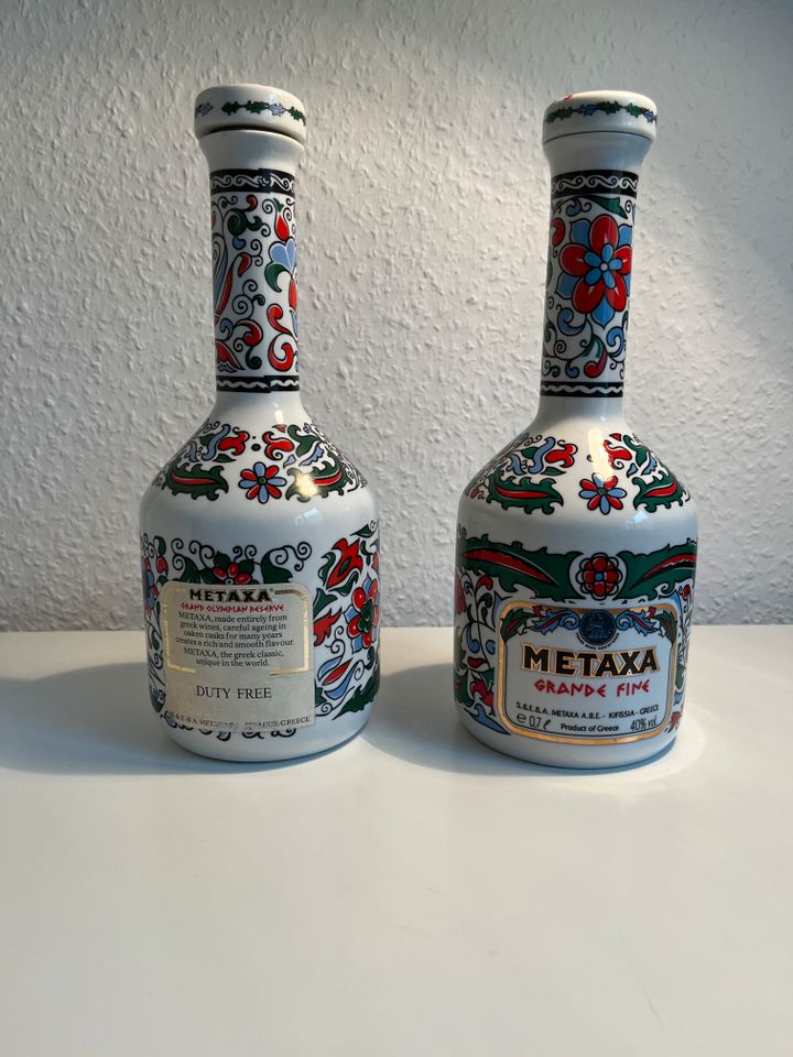 2x LEERE METAXA Grand Olympian Reserve Porzellan Flasche 0,7 L in Nürnberg (Mittelfr)