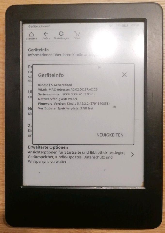Kindle 7. Generation - kein Leselicht in Karlsruhe