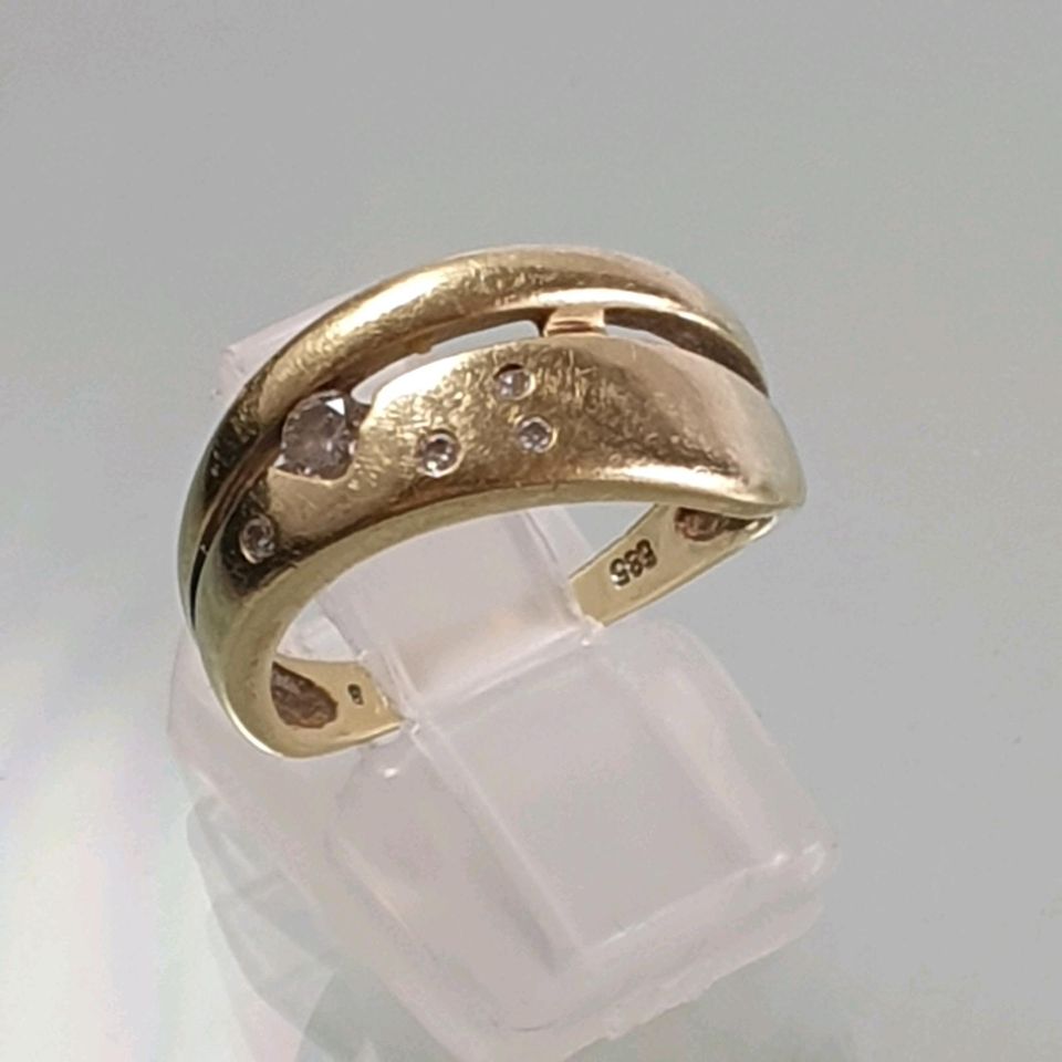 Echter Brillant Goldring ( 585 Gold ) 0,20 Carat / Größe 18 (57) in Recklinghausen