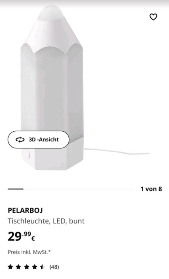 Pellarboj Ikea Nachtlampe Nachtlicht LED bunt NEU in Sulzbach