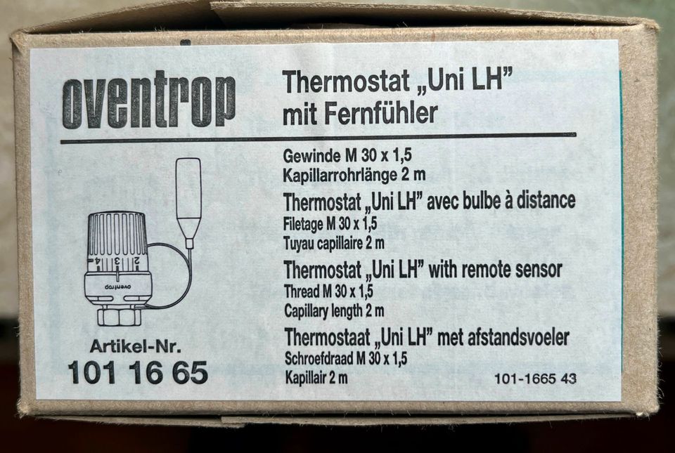 Oventrop Thermostatkopf Uni LH mit Fernfühler, weiß, Nr.101 16 65 in Heiningen (Niedersachsen)