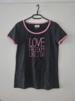Damen T-Shirt - "Love & Freedom" in Grau Niedersachsen - Hildesheim Vorschau
