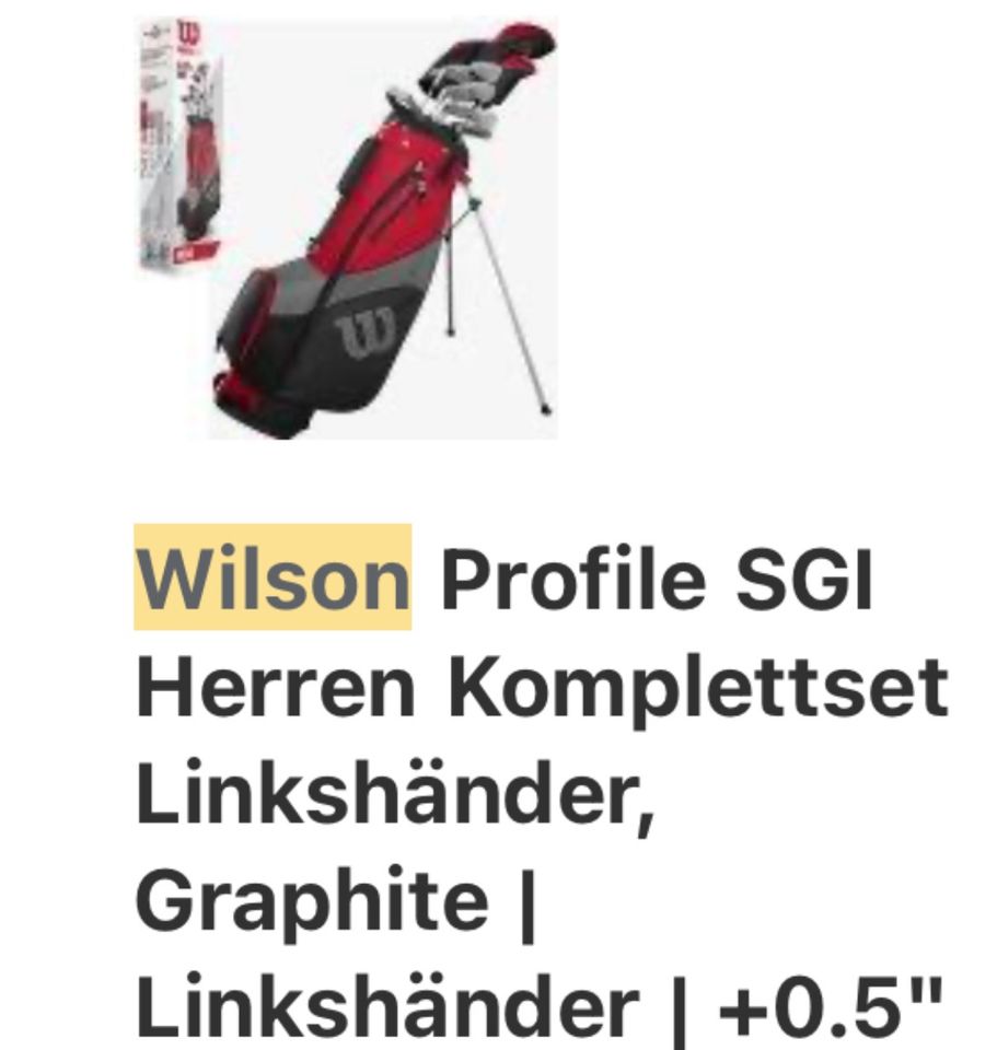 Wilson Prostaff full golf set SGI Linkshänder + 1/4 zoll in Berlin