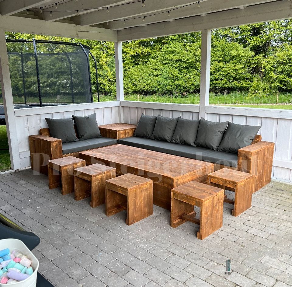Loungeset Holz Gartenmöbel Gartenset Bank Gartenbank Gartentische in