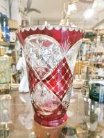 ***~* Böhmische Überfang Glas Vase Rot geschliffen *~* Bayern - Coburg Vorschau