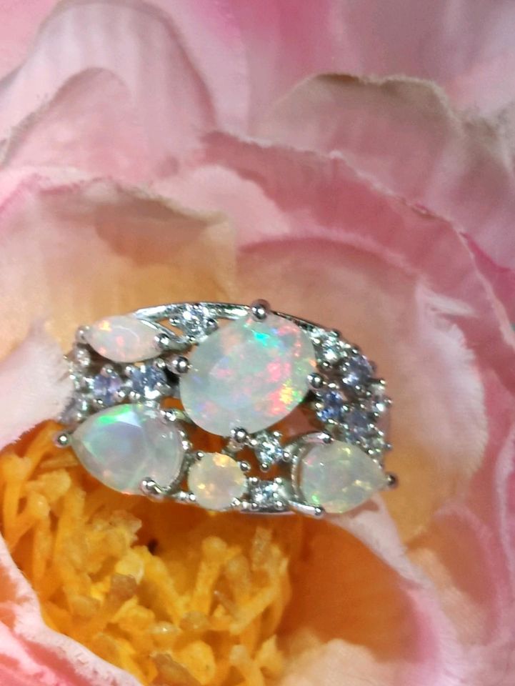 925er Silber Ring mit Welo Opal in Bad Münder am Deister