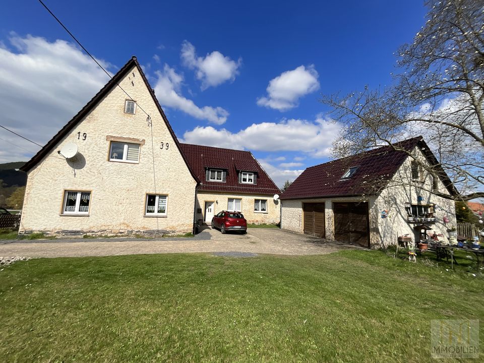 Kapitalanlage: Voll vermietetes 2-Familienhaus mit großem Garten | Nebengebäude mit 2 Garagen und Wohnraum |  Naturnahe Lage mit guter Verkehrsanbindung! in Uhlstädt-Kirchhasel