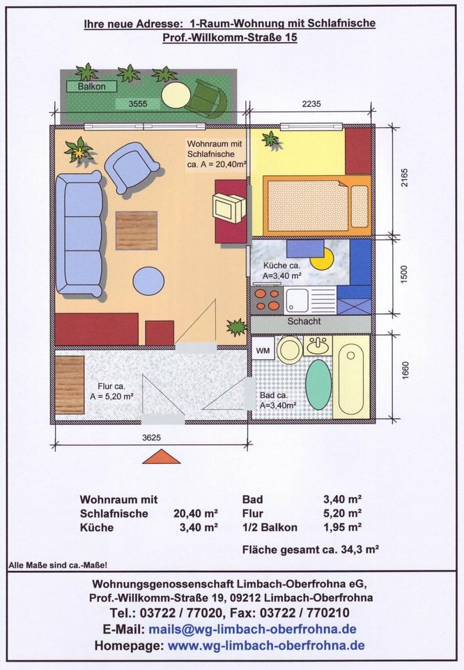 Praktische Single-Wohnung für Alt oder Jung in Limbach-Oberfrohna