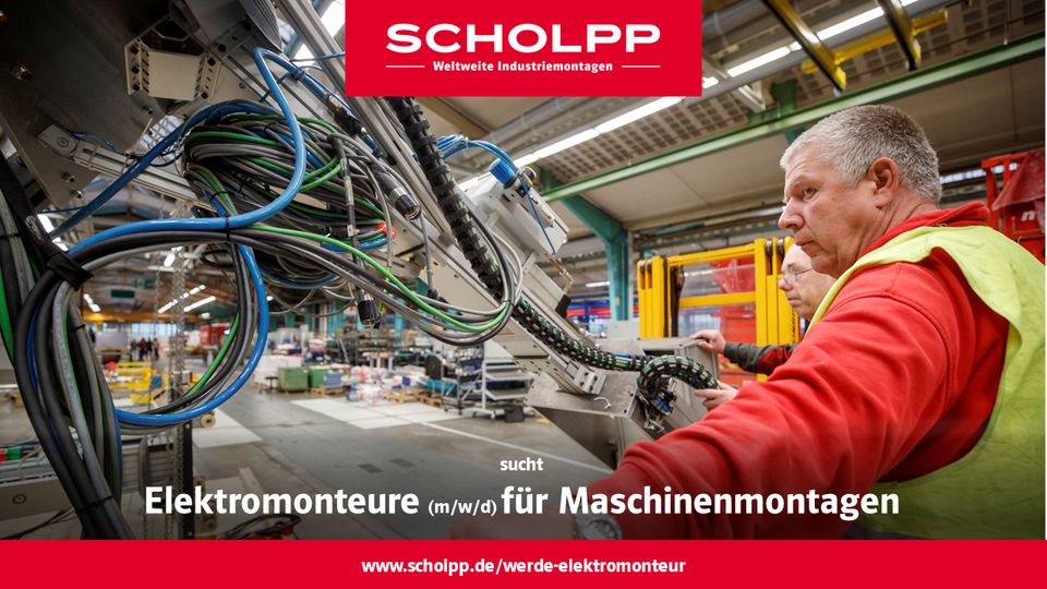 Elektromonteur für Maschinenmontagen (m/w/d) in Bernburg (Saale)