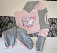 Jogging Anzug Jogginganzug Einhorn Pullover + Hose grau rosa 122 Bayern - Rattelsdorf Vorschau