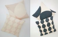 2er Kissenhülle Baumwollcanvas 50cm abstrakt Kreise schwarz beige Nordrhein-Westfalen - Mönchengladbach Vorschau