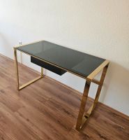Edler Schreibtisch mit Schublade - Glas & Stahl - Schwarz & Gold Bayern - Neu Ulm Vorschau