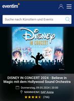 2x Tickets für Disney in Concert / 09.05.24 in Mannheim Baden-Württemberg - Mannheim Vorschau