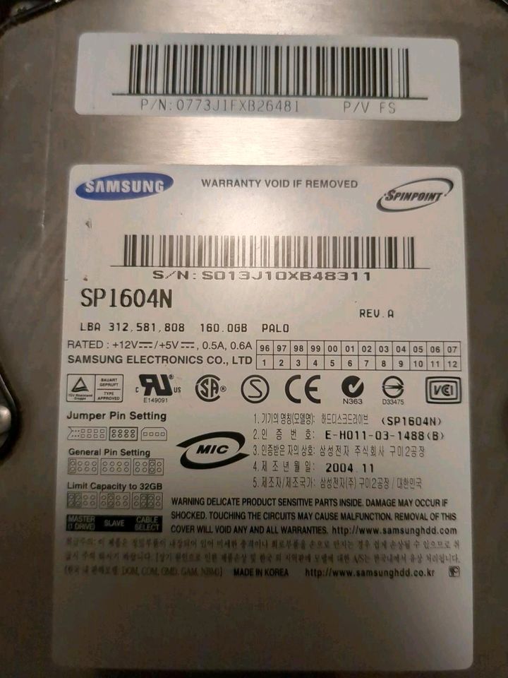 Festplatte Seagate 1000 GB Samsung 250 GB & 160 GB Festplatten in Bochum