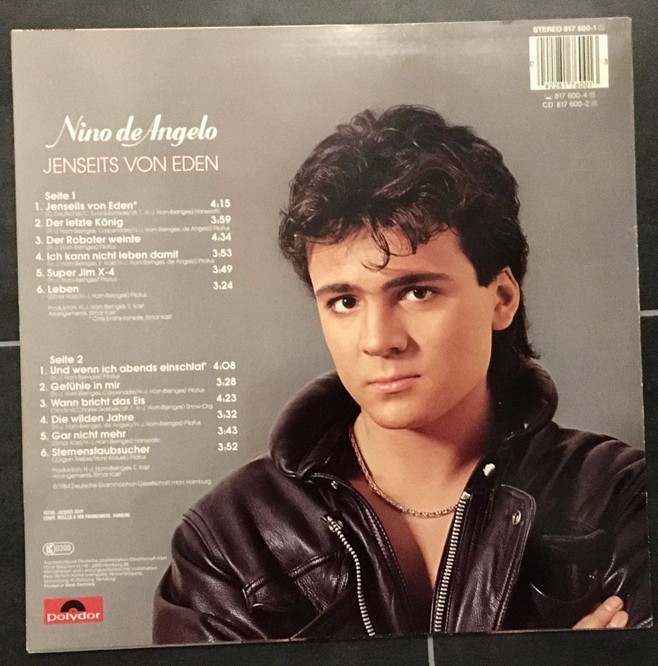 Nino de Angelo Vinyl Jenseits von Eden LP in Remmels
