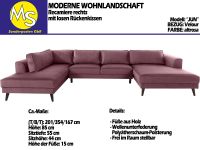 Sofa Couch Wohnlandschaft U Form Velours altrosa Nordrhein-Westfalen - Mettingen Vorschau