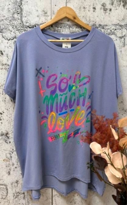 Shirt 50 52 54 Neu flieder bunt toller Schriftzug in Murg