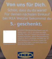 3 x Gutschein Coupon Rabatt Ikea Wetzlar 5 Euro Hessen - Hohenahr Vorschau
