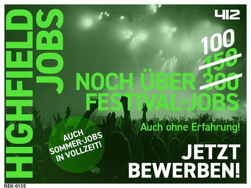 JOBS FREI: HIGHFIELD FESTIVAL (bei Leipzig) in Halle