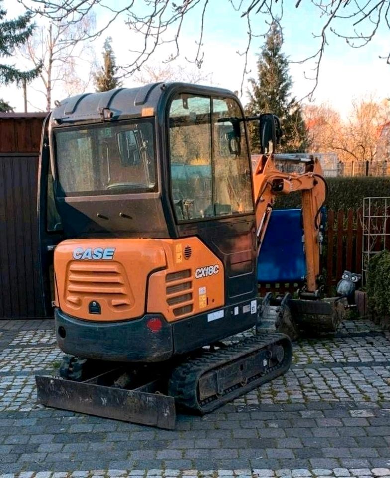 Baggervermietung Case CX18C mit Fahrer Minibagger Landschaftsbau in Gehren