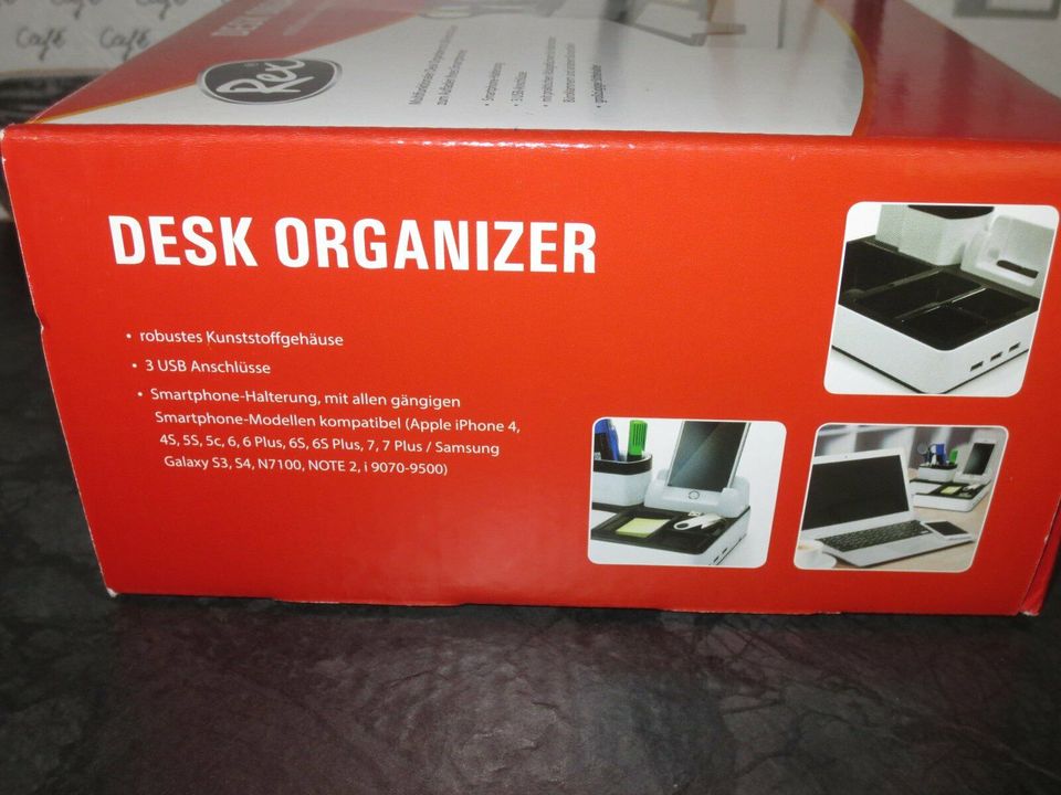Desk-Organizer von Rex • mit 3 USB Anschlüssen in Birken-Honigsessen